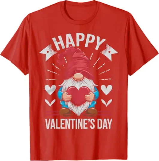Discover Happy Valentine's Day Gnome Holding Heart T-Shirt