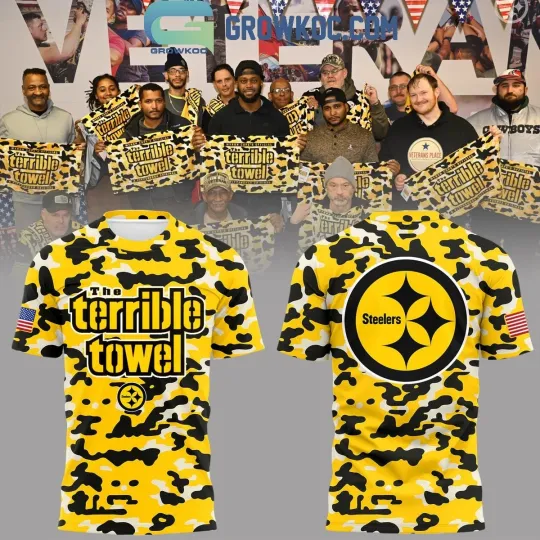 Discover Pittsburgh Steeler The Terrible Towel Camo All Over Print Shirt