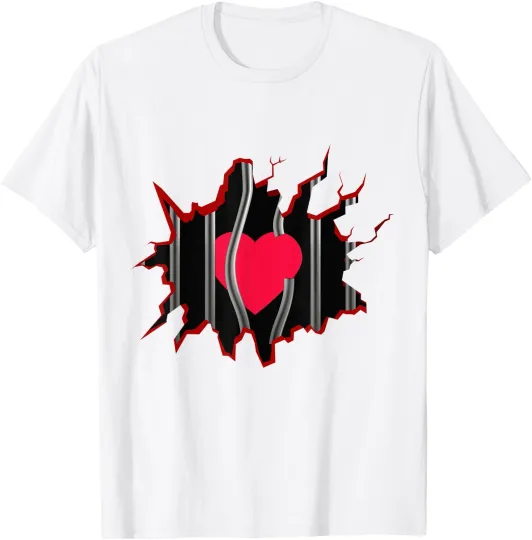 Discover Cute Heart is Love Prisoner Valentine's Day Graphic Tee T-Shirt