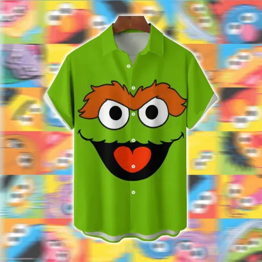 Discover Casual Short Sleeved Shirt Worn By Cartoon Characters With Friends 2401000301