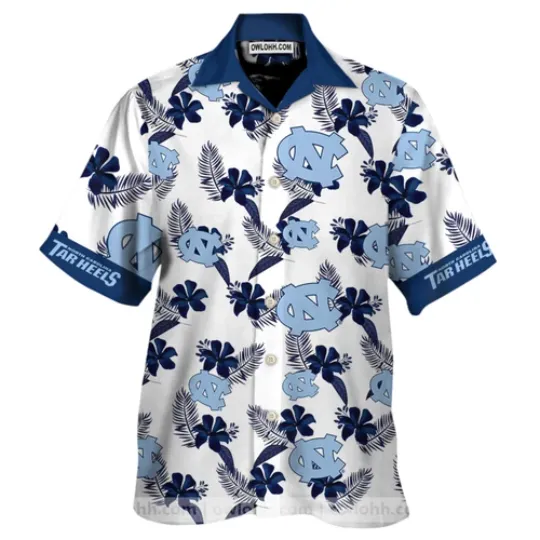 North Carolina Tar Heels Hawaiian Shirt Aloha Summer Beach Button Down