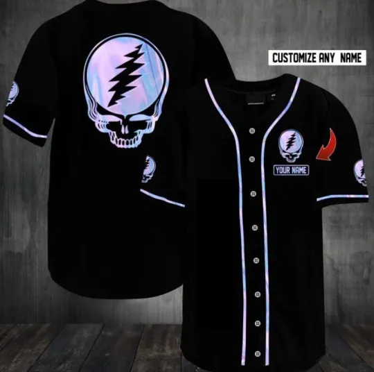 Personalized Unisex Grateful Dead Band Printed Baseball Jersey