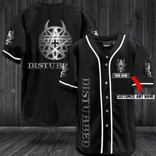Discover Personalized Unisex Disturbed Band Printed Baseball Jersey