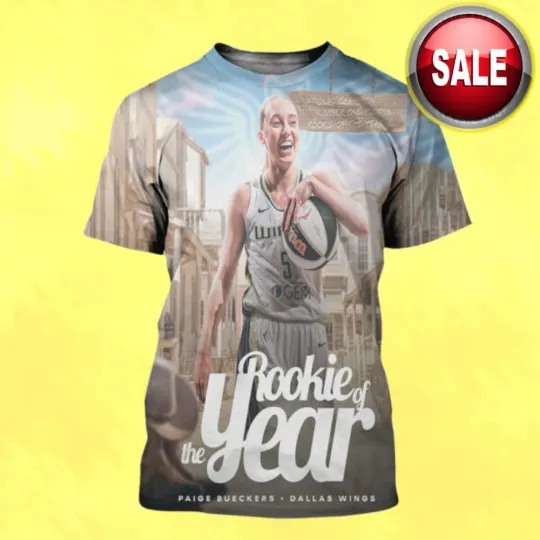 Discover Rookie Of The Year 2025 Are Paige Bueckers Dallas Wings All Over Print Shirt