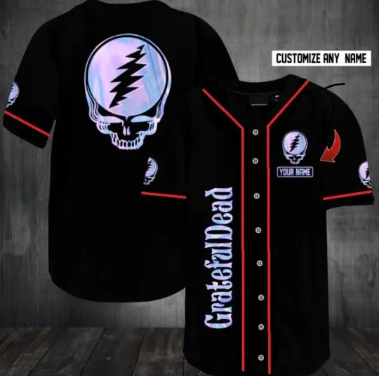 Personalized Unisex Grateful Dead Band Printed Baseball Jersey