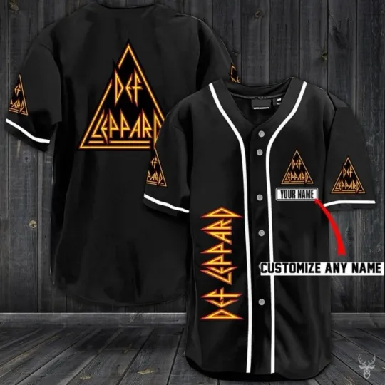 Personalized Unisex Def Leppard Band Printed Baseball Jersey