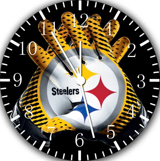 Discover Pittsburgh Steeler Frameless Borderless Wall Clock Nice For Gifts or Decor