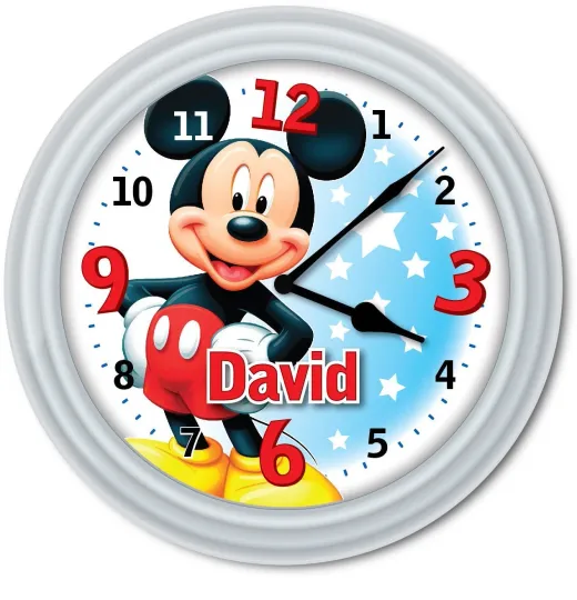 Discover Mickey Mouse Clubhouse PERSONALIZED Wall Clock - Disney Kids Boys Bedroom - GIFT