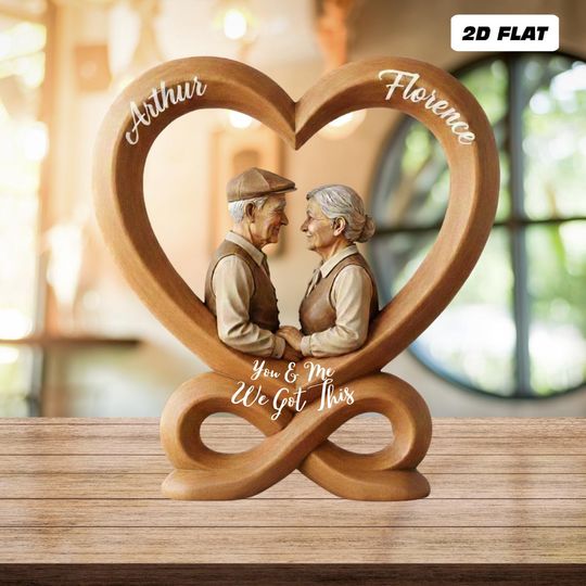Custom Couple Infinity Heart Couple You And Me We Got This  Acrylic Plaque | Personalized Heart Acrylic Design Anniversary Gift Valentine