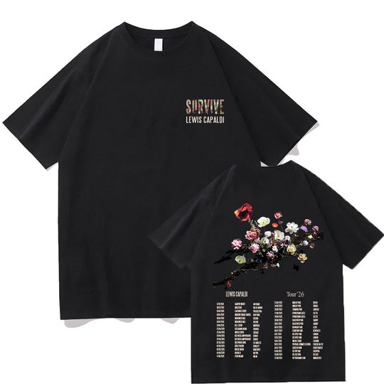 Discover Lewis Capaldi Tour 2026 T Shirts Summer Vintage Graphic Clothes Super Cotton Comfortable Hip Hop Tee Shirt Unisex Casual Y2K Top
