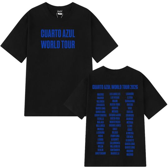 Discover Aitana Cuarto Azul World Tour 2026 Print T-shirt  Men Women Hip-hop Retro Summer 100% Cotton Aesthetic Trendy T-shirt Fan Gifts