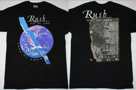 Discover Rush Test For Echo 1996-97 Tour T-Shirt - Band Merchandise