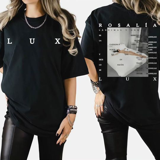 Discover Rosalia En Argentina Lux Tour 2026 Cover T Shirts Men Women Casual O-Neck Short Sleeve T-shirts Vintage High Street T-shirt Tops