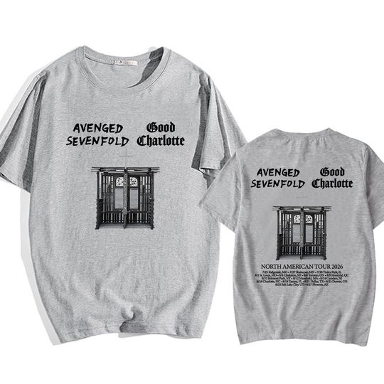 Discover AVENGED SEVENFOLD GOOD CHARLOTTE Tour 2026 T-shirt Rock Band Heavy Mental Fashion Tshirts Short Sleeve Cotton Male T Shirt Tops