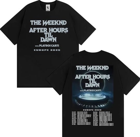 Discover Weeknds After Hours Til Dawn Europe 2026 T-shirts Men Women Fashion Hip Hop Style T Shirt Vintage Casual Short Sleeve T-shirt