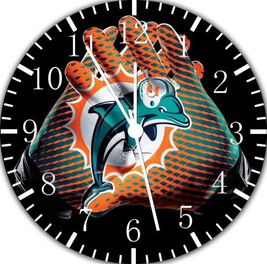 Miami Dolphins Frameless Borderless Wall Clock Nice For Gifts or Decor