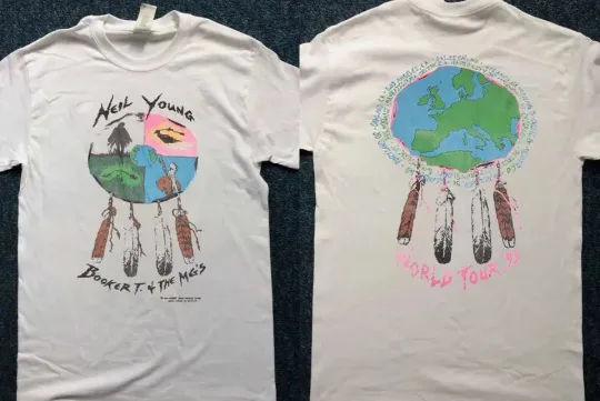 Discover Neil Young Tee 1993 Neil Young Booker T & The MG's World Tour T-Shirt