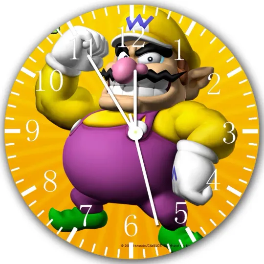 Wario Super Mario Frameless Borderless Wall Clock Nice For Gifts or Decor