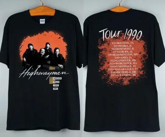 Discover Vintage 1990 Highwaymen Concert T-Shirt