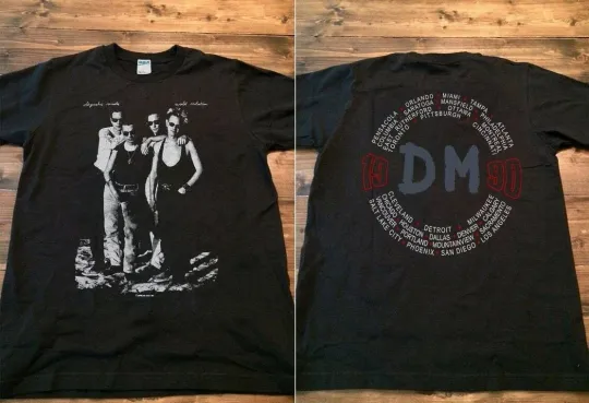 Discover 1990 Depeche Mode World Violation Tour Unisex Black T-Shirt Gift For Fans
