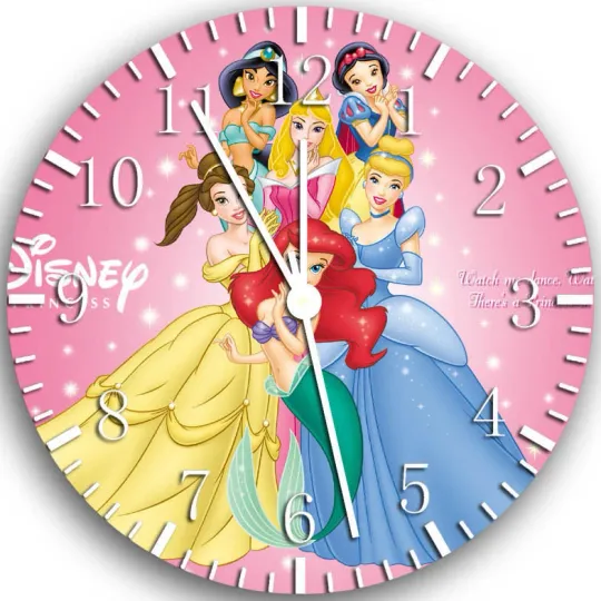 Discover Disney Princesses Frameless Borderless Wall Clock Nice For Gifts or Decor Z42