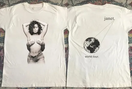Discover 1993 JANET JACKSON World Tour Topless T-Shirt