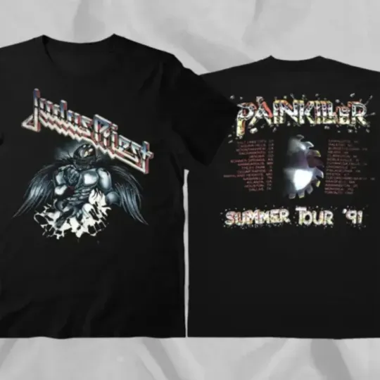 Discover Judas Priest Painkiller 1991 Summer Tour Double Sided T-Shirt Cotton Allsizes