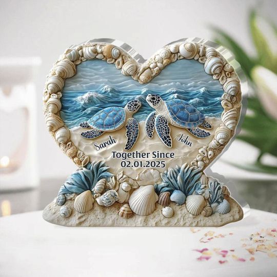 Discover Custom Sea Inspired Plaque Anniversary Gift for Husband Gift for Wife Acrylic Couple Keepsake