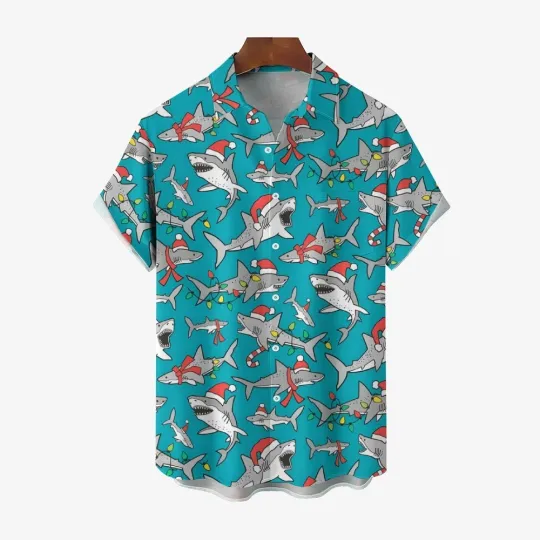 Discover Christmas Shark Hawaiian Shirt for Men and Women