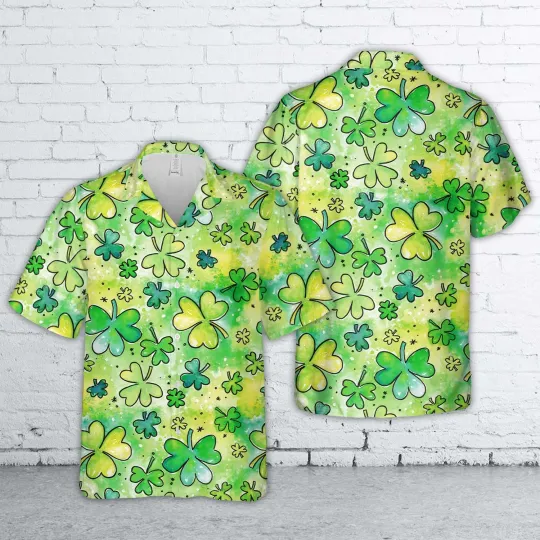 Discover St Patricks Day Shamrock Pattern Hawaiian Shirt