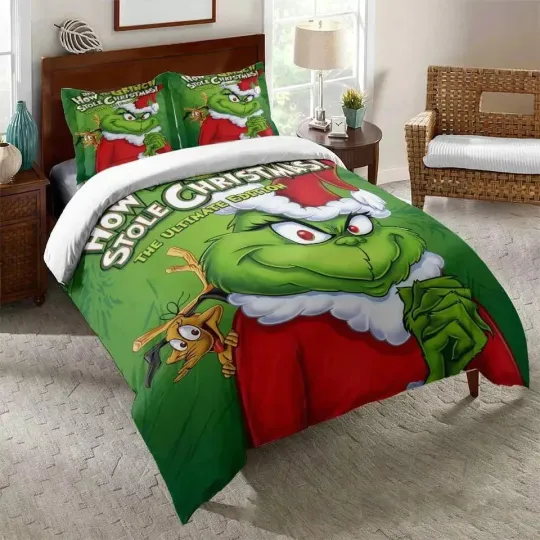 Discover How the funny character Stole Christmas Full Bedding Set