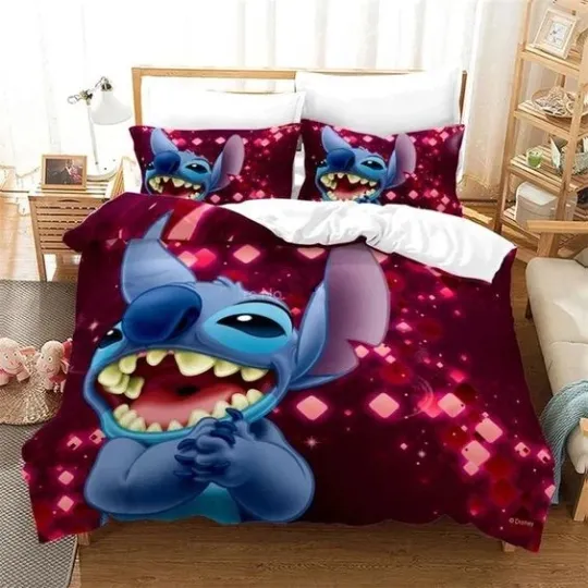 Discover Cartoon Cute Lilo Stitch Full Bedding Duvet Covers Set