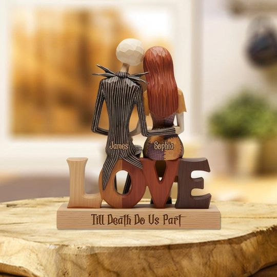 Discover Personalized Gothic Love Couple Acrylic Plaque, Till Death Do Us Part Gift, Custom Horror Couple Decor, Anniversary Gift For Couples