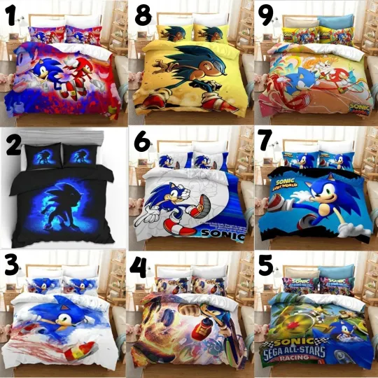 Sonic the Hedgehog Bedding Set – Single, Double, Queen, King Bedding Set For Fan