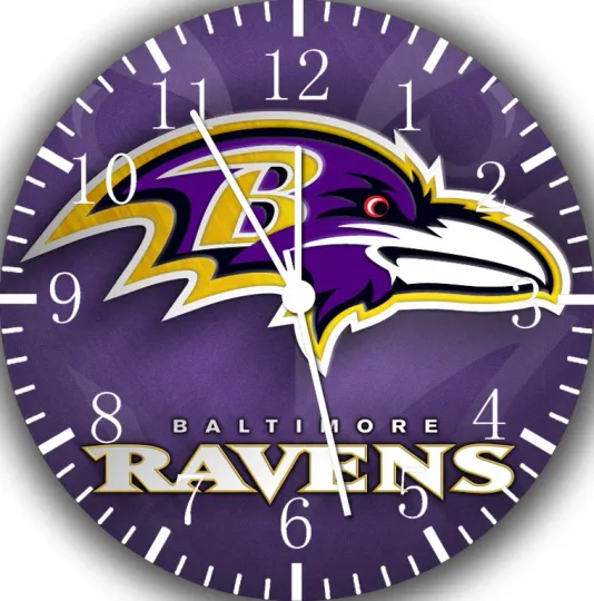 Baltimore Ravens Wall Clock For Gifts or Home Decor