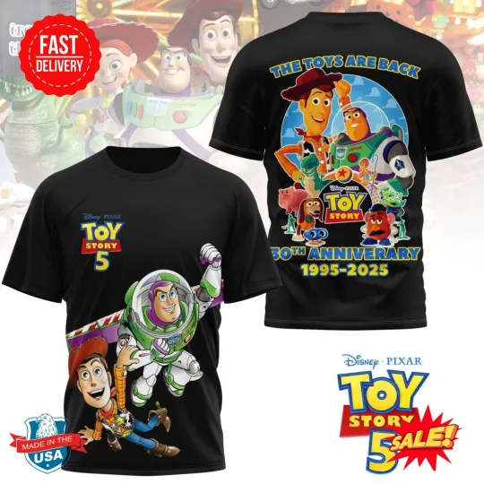 Discover Toy Story 5 30th Anniversary 3D T-Shirt Unisex