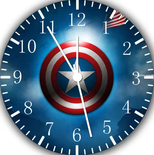 Captain America Wall Clock Nice For Gifts or Decor