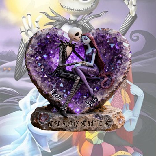 Discover Custom Name Gothic Couple Acrylic Plaque, Crystal Heart Love Decor, Spooky Romantic Gift, Romance Couple Plaque