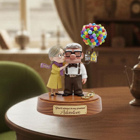 Personalized Carl and Ellie UP Movie You Are Greatest Adventure Acrylic Plaque, Sweet Love Story Desk Decor, Anniversary Gift, Disney P