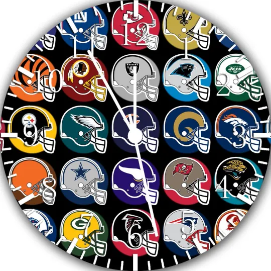 Discover Football Helmets Wall Clock Nice For Gifts or Decor