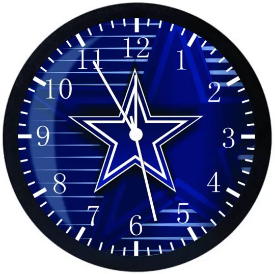 Dallas Cowboys Black Wall Clock Nice For Gifts or Decor