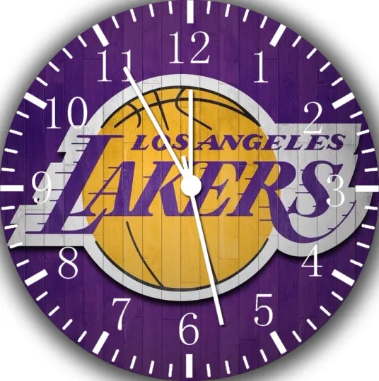 Discover Lakers Frameless Silent Wall Clock Nice For Gifts or Decor