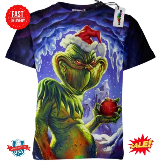 Discover Funny Character Christmas Thief 3D T-Shirt