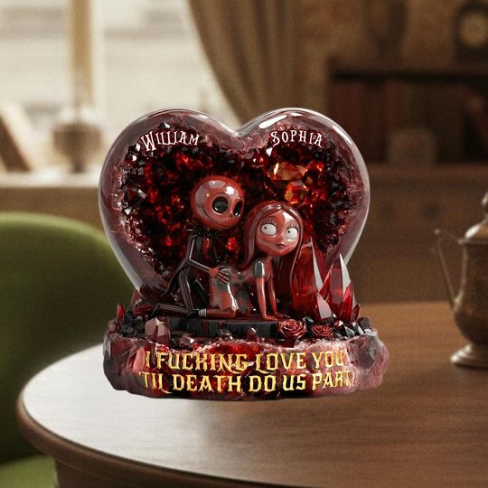 Discover Personalized Gothic Couple Acrylic Plaque, Till Death Do Us Part Love Gift, Dark Romance Valentine Anniversary Decor