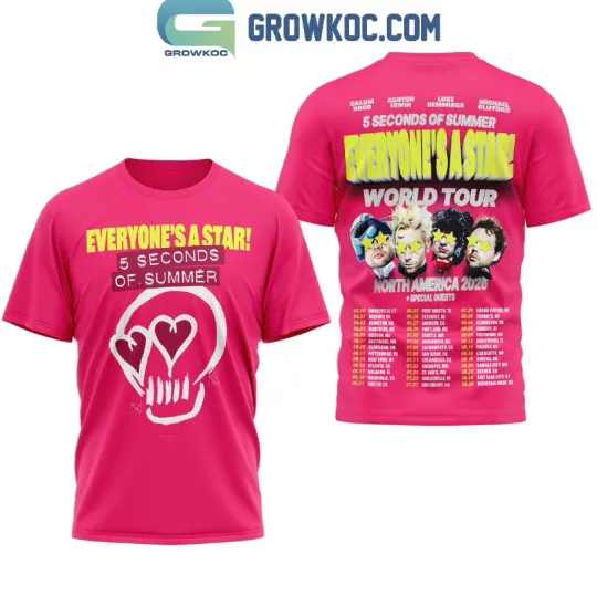 Discover 5 Seconds Of Summer Everyone's A Star World Tour 3D T-Shirt