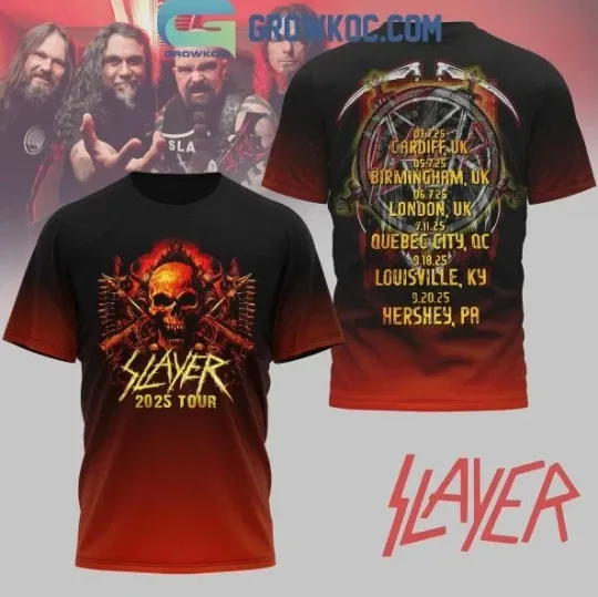Discover Slayer Celebration 2025 Tour 3D All Over Printed T-Shirt