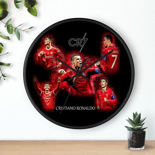 Discover Cristiano Ronaldo CR7 Collage Wall Clock | Football Soccer Player Clock