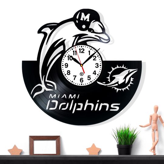 Discover Vinyl Record Wall Clock  American Football Team Inspired Design  Silent Quartz  Unique Sports Wall Art Gift for football Fans