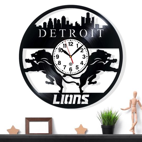 Discover Vinyl Record Wall Clock  American Football Inspired Design  Handmade Silent Quartz Clock  Unique Sports Wall Art for football Fans
