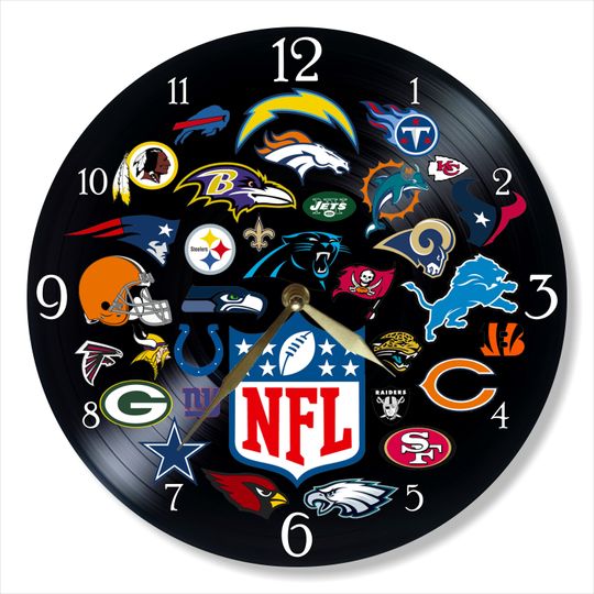 Discover Football Team Vinyl Record Clock: Painted football Wall Decor
